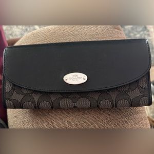 Black Coach Wallet accordion type